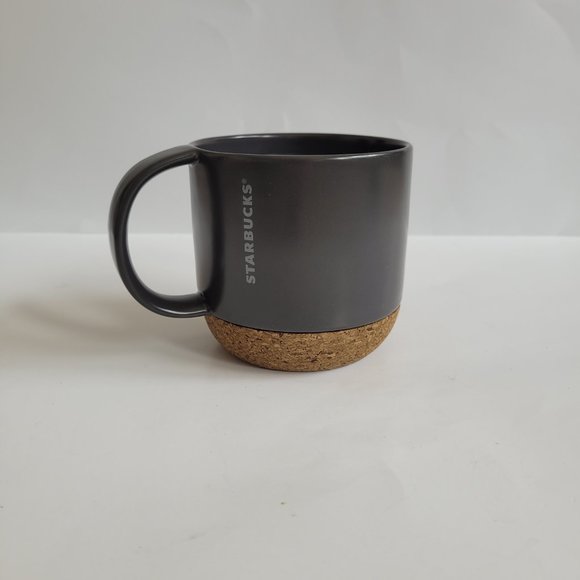 Starbucks 2016 Gunmetal Grey Cork Bottom Coffee Mug 12 oz